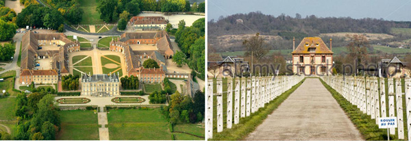 The French National Stud Farm and a Haras in Normandy Das französische staatliche Landgestüt und eine "haras" in der Normandie.